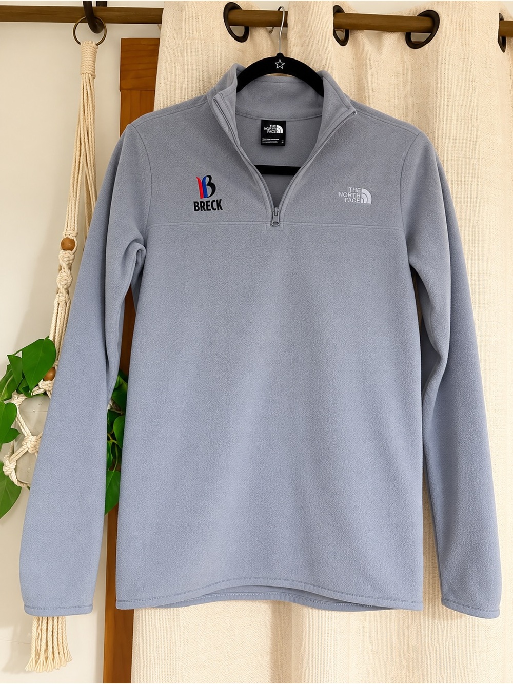 The North Face Womens Light Gray Half-Zip Fleece Pullover
